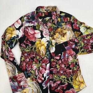 Express Black/Yellow Floral Button Up Blouse | New With Tags